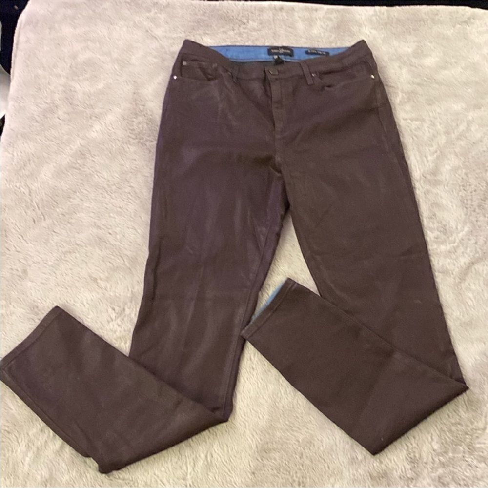 Robert Rodriguez Dark Brown Straight Leg waxed Jeans, size 30